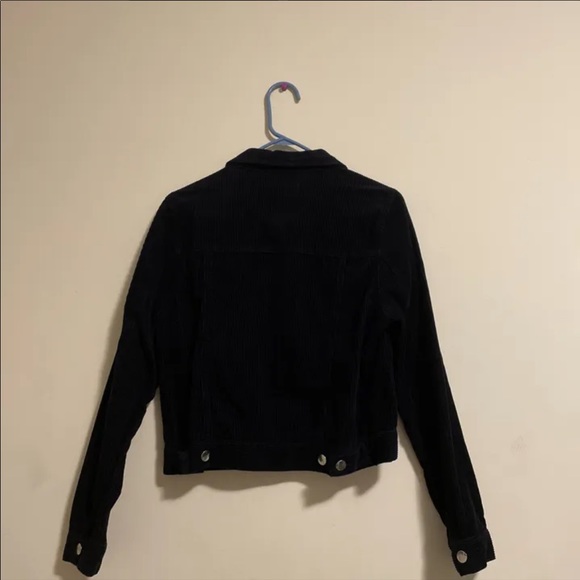 Forever 21 Navy Blue Corduroy Cropped Jacket - Picture 2 of 4